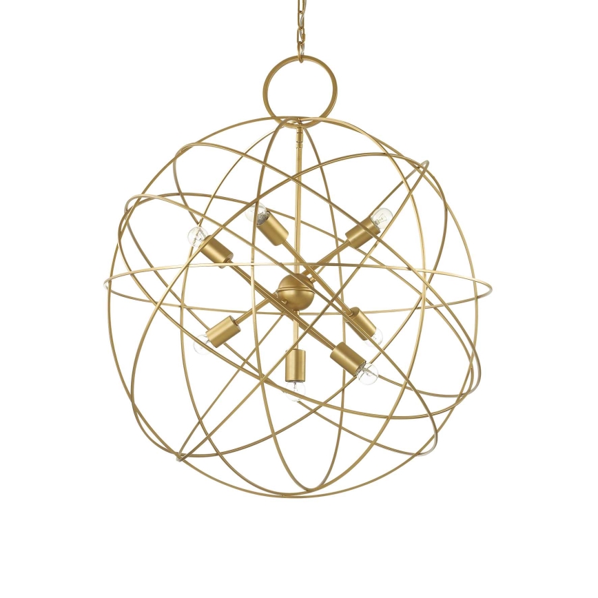 Ideal Lux - Lysekrone med kæde KONSE 7xE27/60W/230V Ø 80 cm guld