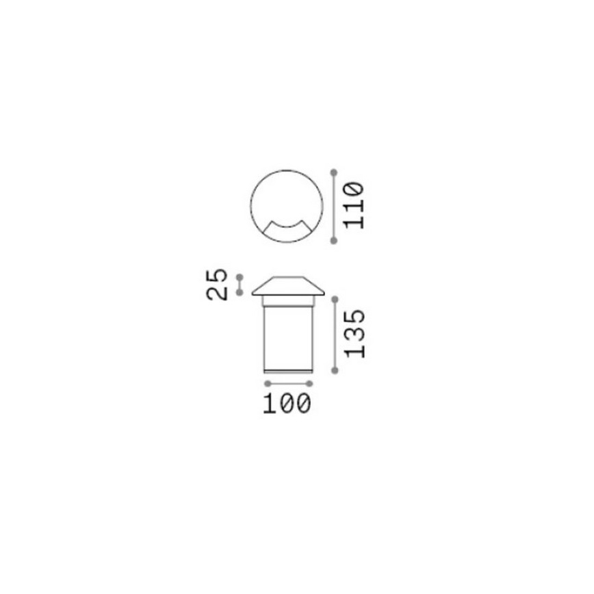 Ideal Lux - kørefast nedfældet LED-armatur ROCKET LED/3W/230V CRI 90 IP67 mat krom