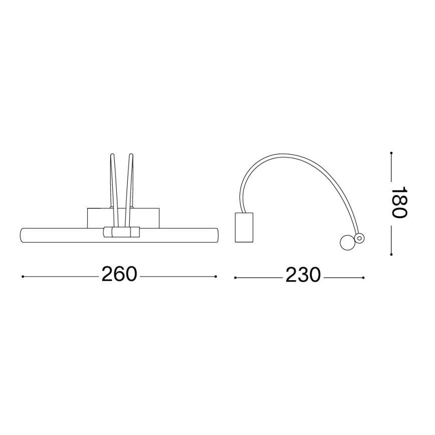Ideal Lux - LED-billedlampe BOW LED/3,5W/230V CRI 90 26 cm messing