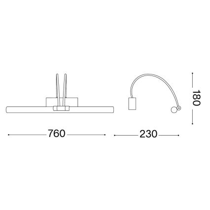Ideal Lux - LED billedlampe BOW LED/8W/230V blank krom