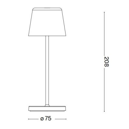Ideal Lux - LED Dæmpbar touch-funktion udendørs bordlampe CUTE LED/2,5W/3,7V USB 2200-2700K IP65 sort