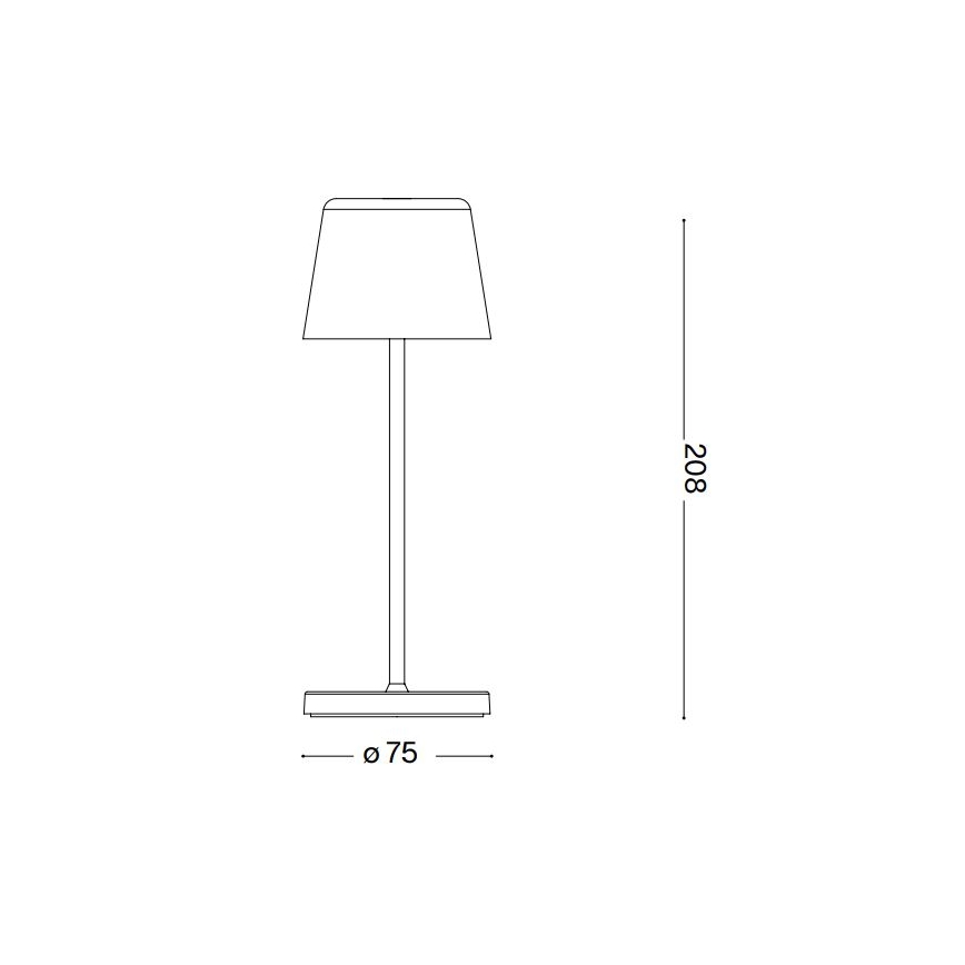 Ideal Lux - LED Dæmpbar touch-funktion udendørs bordlampe CUTE LED/2,5W/3,7V USB 2200-2700K IP65 sort