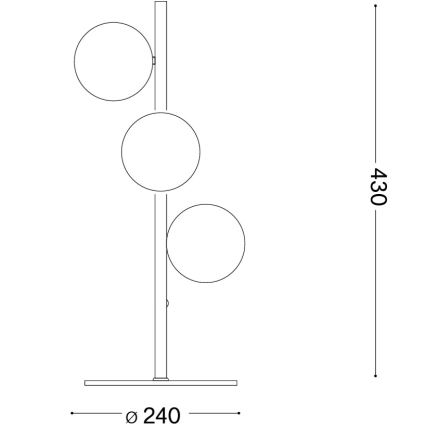 Ideal Lux - LED bordlampe PERLAGE 3xG9/3W/230V sort/røget sort
