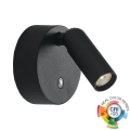 Ideal Lux - LED Dæmpbar genopladelig berøringsbetjent vægspot BEAN LED/3W/5V 2200 mAh CRI 95 sort
