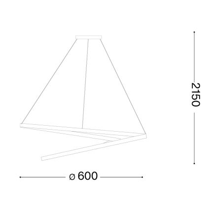 Ideal Lux - LED-dæmpbar pendel på wire OZ LED/48W/230V Ø 60 cm CRI 90 guld