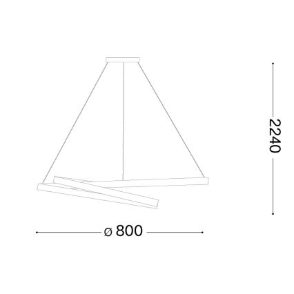 Ideal Lux - LED-dæmpbar pendel på wire OZ LED/55W/230V Ø 80 cm CRI 90 hvid