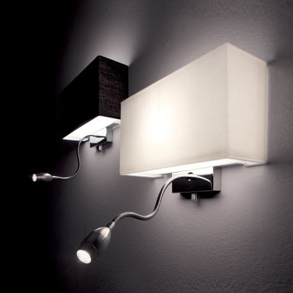 Ideal Lux - LED Fleksibel væglampe HOTEL 1xE27/60W + LED/1,5W/230V