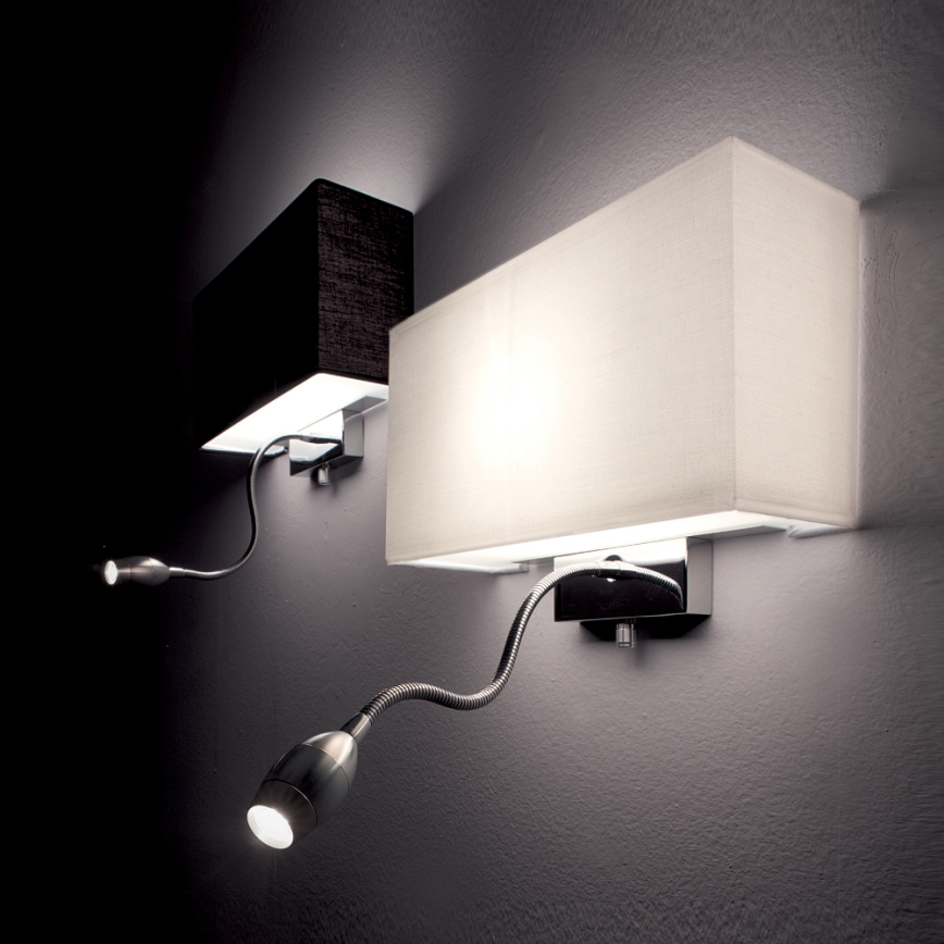 Ideal Lux - LED Fleksibel væglampe HOTEL 1xE27/60W + LED/1,5W/230V