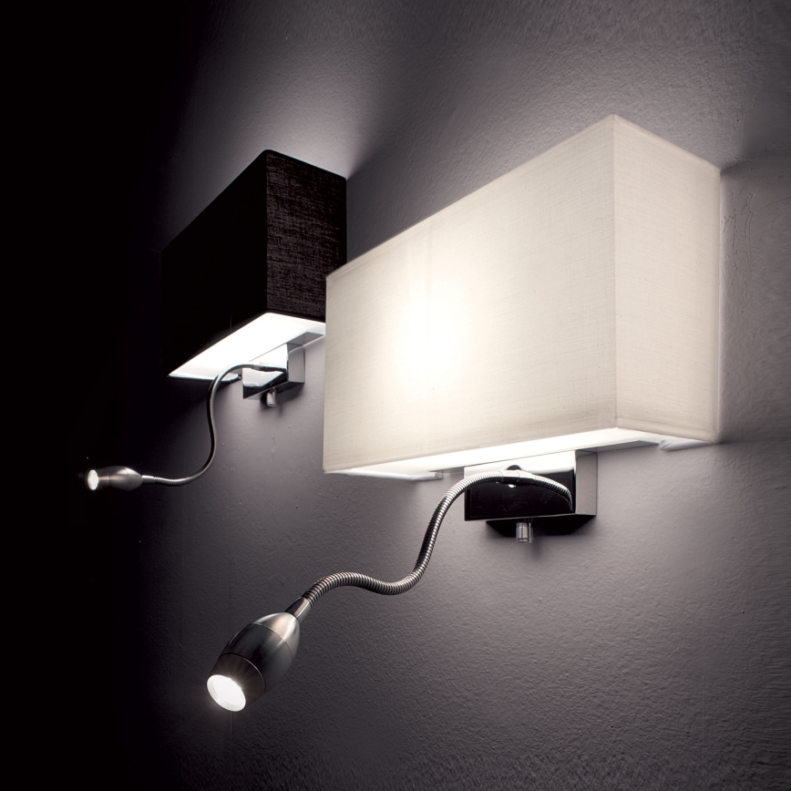 Ideal Lux - LED Fleksibel væglampe HOTEL 1xE27/60W + LED/1,5W/230V
