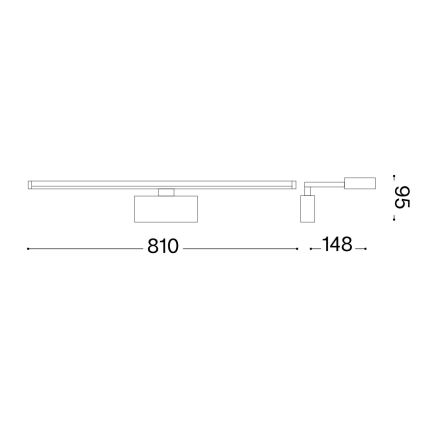 Ideal Lux - LED gallerilampe ALMA LED/18W/230V 81 cm CRI 90 guldfarvet
