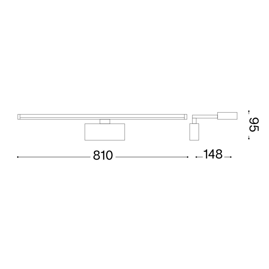 Ideal Lux - LED gallerilampe ALMA LED/18W/230V 81 cm CRI 90 guldfarvet