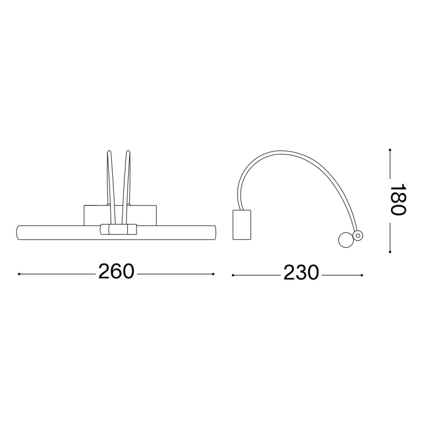 Ideal Lux - LED gallerilampe BOW LED/3,5W/230V 26 cm CRI 90 guldfarvet