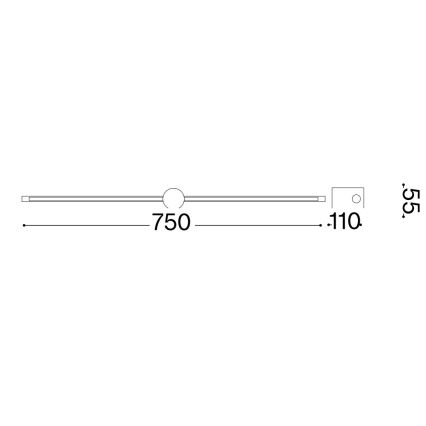 Ideal Lux - LED gallerilampe FILO LED/13W/230V 75 cm CRI 90 sort