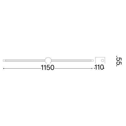 Ideal Lux - LED gallerilampe FILO LED/16W/230V 115 cm CRI 90 sort