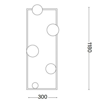 Ideal Lux - LED gulvlampe ANGOLO 5xG9/3W/230V sort