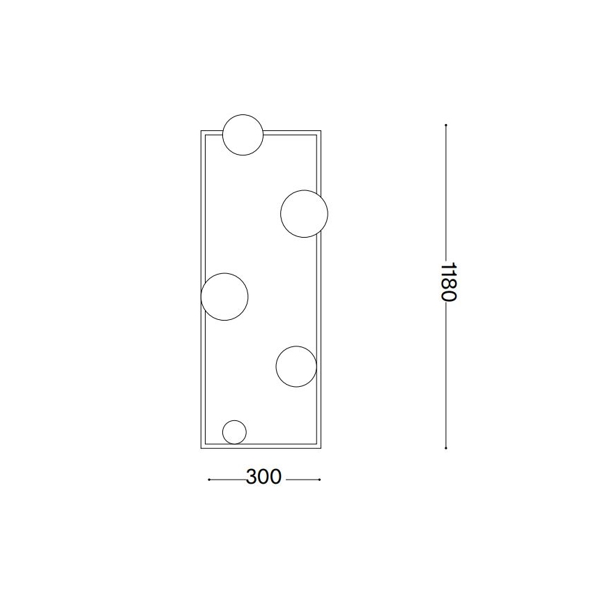 Ideal Lux - LED gulvlampe ANGOLO 5xG9/3W/230V sort