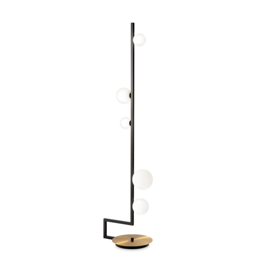 Ideal Lux - LED gulvlampe BIRDS 5xG9/3W/230V sort/guldfarvet