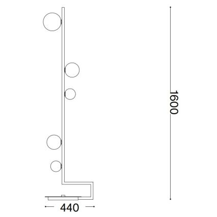 Ideal Lux - LED gulvlampe BIRDS 5xG9/3W/230V sort/guldfarvet