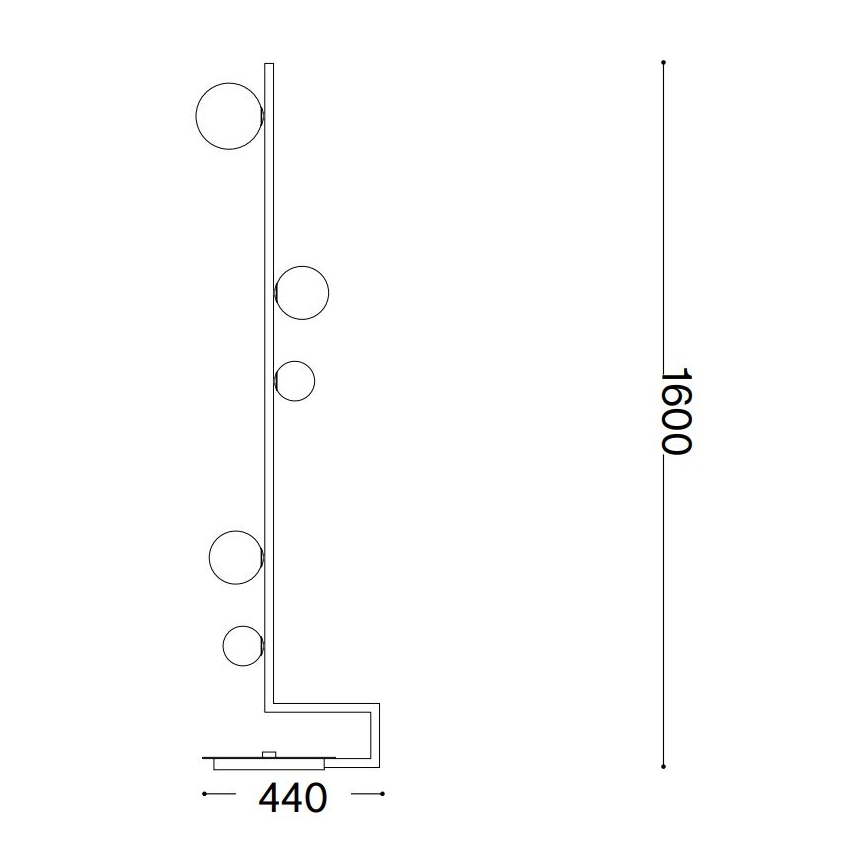Ideal Lux - LED gulvlampe BIRDS 5xG9/3W/230V sort/guldfarvet