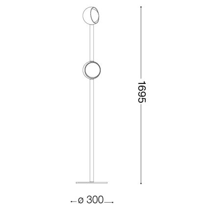 Ideal Lux - LED-gulvlampe BLOOM 2xLED/5,5W/230V CRI 90 guld/røget beige