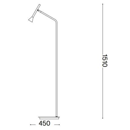 Ideal Lux - LED gulvlampe DIESIS LED/4,5W/230V CRI 95 guldfarvet
