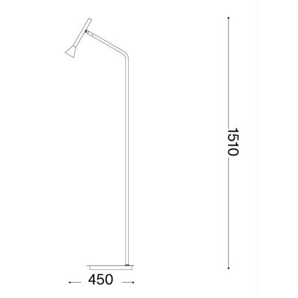 Ideal Lux - LED gulvlampe DIESIS LED/4,5W/230V CRI 95 mat krom