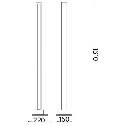 Ideal Lux - LED gulvlampe dæmpbar CRAFT LED/26W/230V CRI 90 bøg
