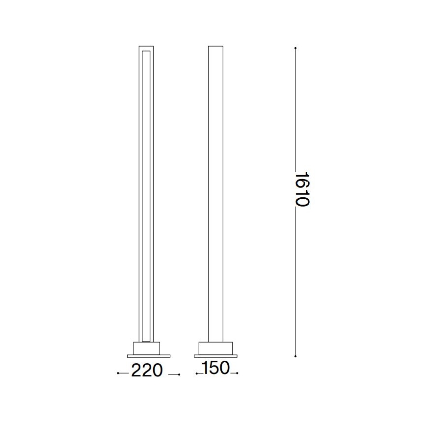 Ideal Lux - LED gulvlampe dæmpbar CRAFT LED/26W/230V CRI 90 bøg