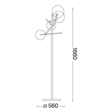 Ideal Lux - LED gulvlampe EQUINOXE 4xG4/2W/230V skinnende krom/transparent