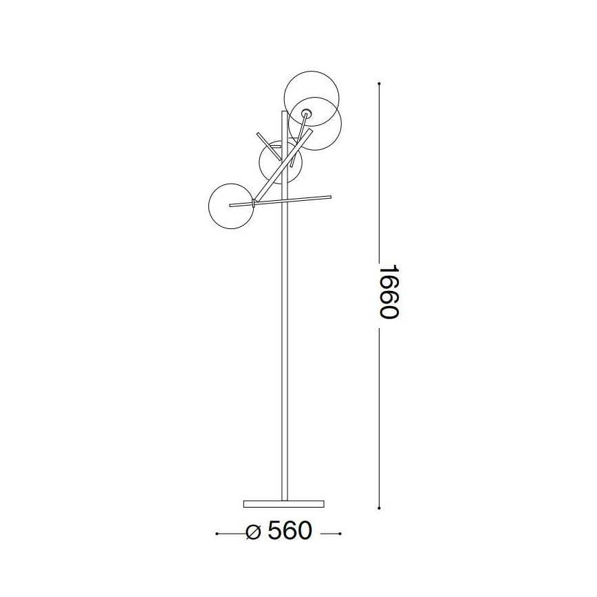 Ideal Lux - LED gulvlampe EQUINOXE 4xG4/2W/230V skinnende krom/transparent