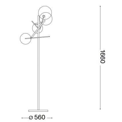 Ideal Lux - LED gulvlampe EQUINOXE 4xG4/2W/230V messing/røget