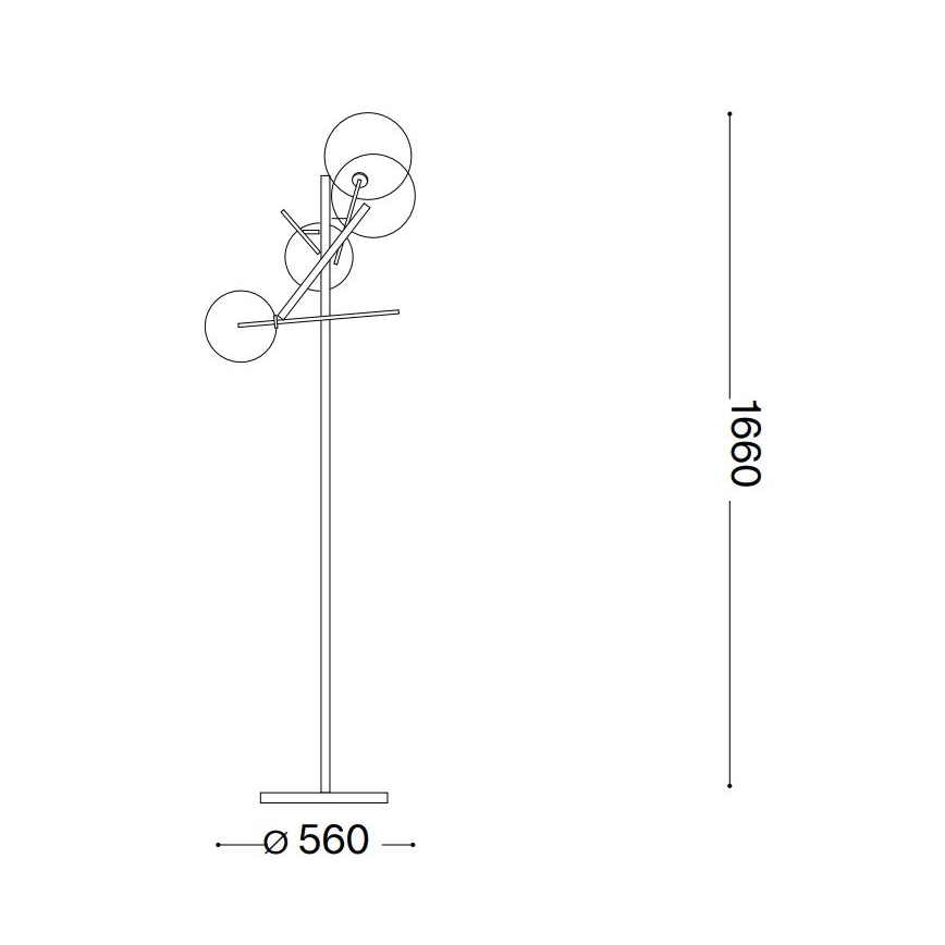 Ideal Lux - LED gulvlampe EQUINOXE 4xG4/2W/230V messing/røget