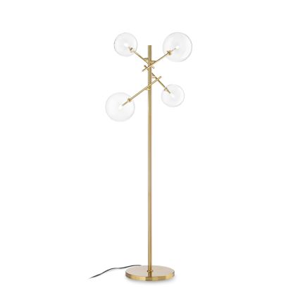 Ideal Lux - LED gulvlampe EQUINOXE 4xG4/2W/230V messing/transparent