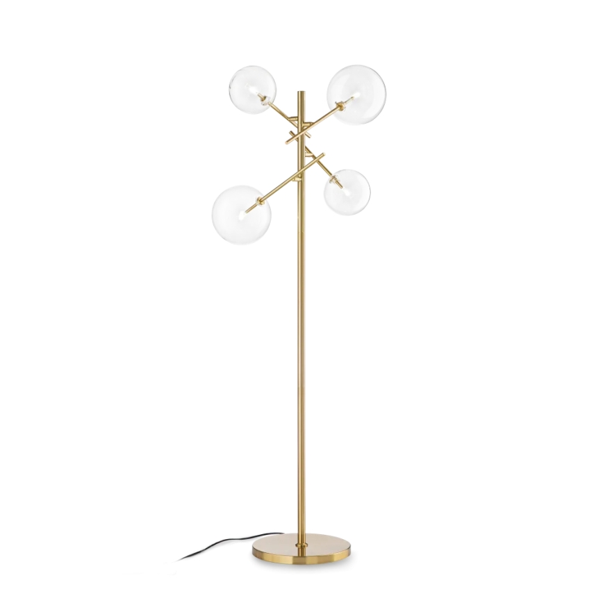 Ideal Lux - LED gulvlampe EQUINOXE 4xG4/2W/230V messing/transparent