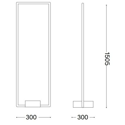 Ideal Lux - LED gulvlampe FRAME LED/30W/230V sort