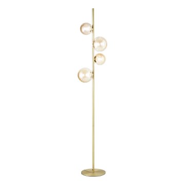 Ideal Lux - LED gulvlampe PERLAGE 4xG9/3W/230V guldfarvet/røget