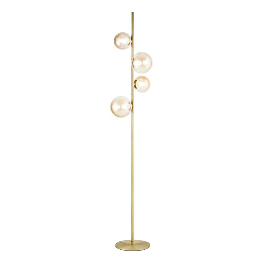 Ideal Lux - LED gulvlampe PERLAGE 4xG9/3W/230V guldfarvet/røget