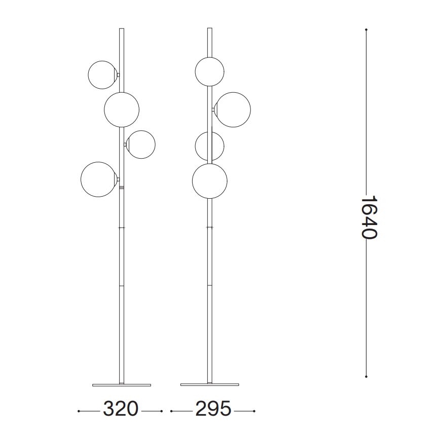 Ideal Lux - LED gulvlampe PERLAGE 4xG9/3W/230V guldfarvet/røget