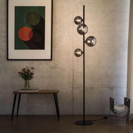 Ideal Lux - LED gulvlampe PERLAGE 4xG9/3W/230V sort/røget