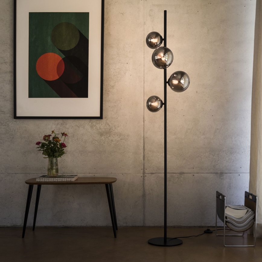 Ideal Lux - LED gulvlampe PERLAGE 4xG9/3W/230V sort/røget