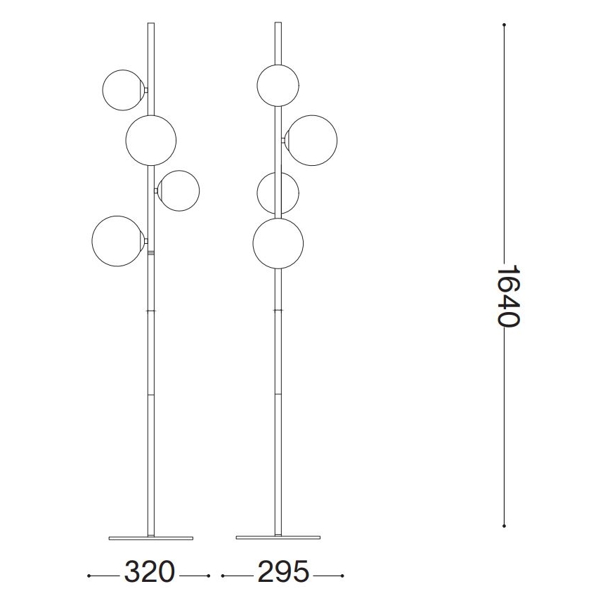 Ideal Lux - LED gulvlampe PERLAGE 4xG9/3W/230V sort/røgfarvet
