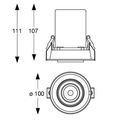Ideal Lux - LED indbygningsspot NOVA LED/12W/230V 3000K CRI 90 Ø 10 cm sort
