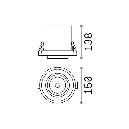 Ideal Lux - NOVA LED indbygningsspot, 30W/230V, CRI 90, Ø 13,8 cm, hvid