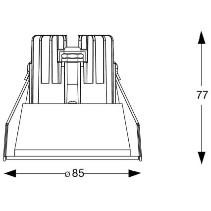 Ideal Lux - LED badeværelsesindbygningsspot GAME TRIM LED/11W/230V 3000K CRI 90 Ø 8,5 cm IP65 sort