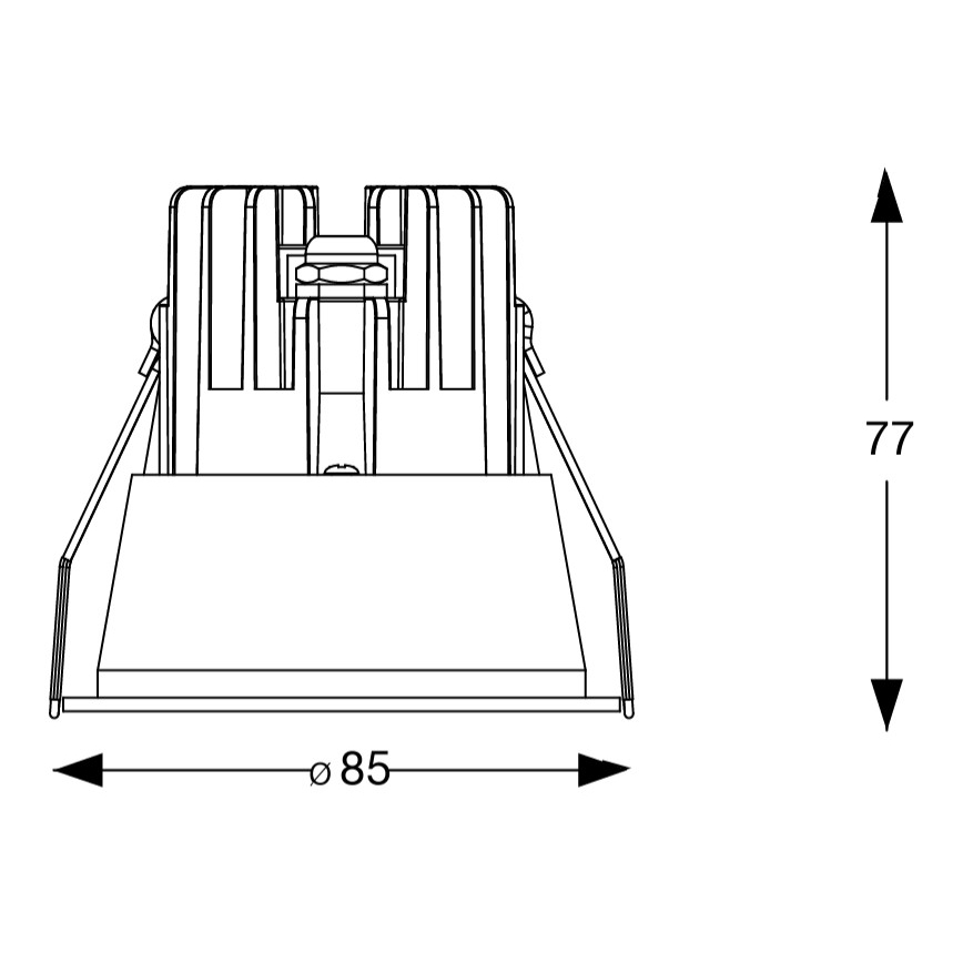 Ideal Lux - LED badeværelsesindbygningsspot GAME TRIM LED/11W/230V 3000K CRI 90 Ø 8,5 cm IP65 sort