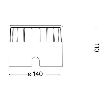 Ideal Lux - LED indkørselslampe FLOOR LED/12W/230V diameter 14 cm CRI 90 IP67 skinnende krom