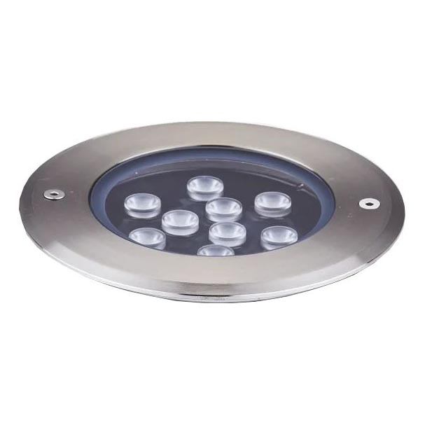 Ideal Lux - LED indkørselslampe FLOOR LED/12W/230V diameter 14 cm CRI 90 IP67 skinnende krom