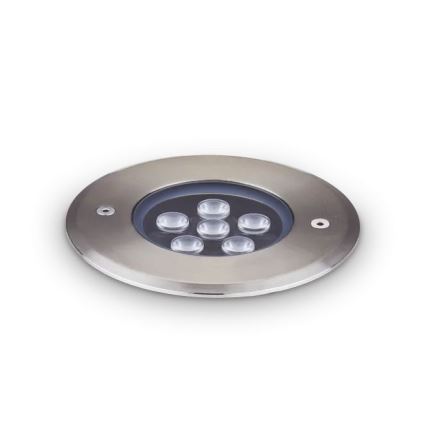 Ideal Lux - LED indkørselslampe FLOOR LED/6W/230V diameter 12 cm CRI 90 IP67 skinnende krom
