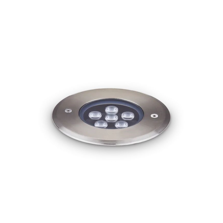 Ideal Lux - LED indkørselslampe FLOOR LED/6W/230V diameter 12 cm CRI 90 IP67 skinnende krom