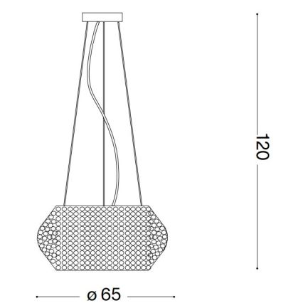 Ideal Lux - LED-krystallysekrone med wire PASHA 14xE14/40W/230V Ø 65 cm, blank krom